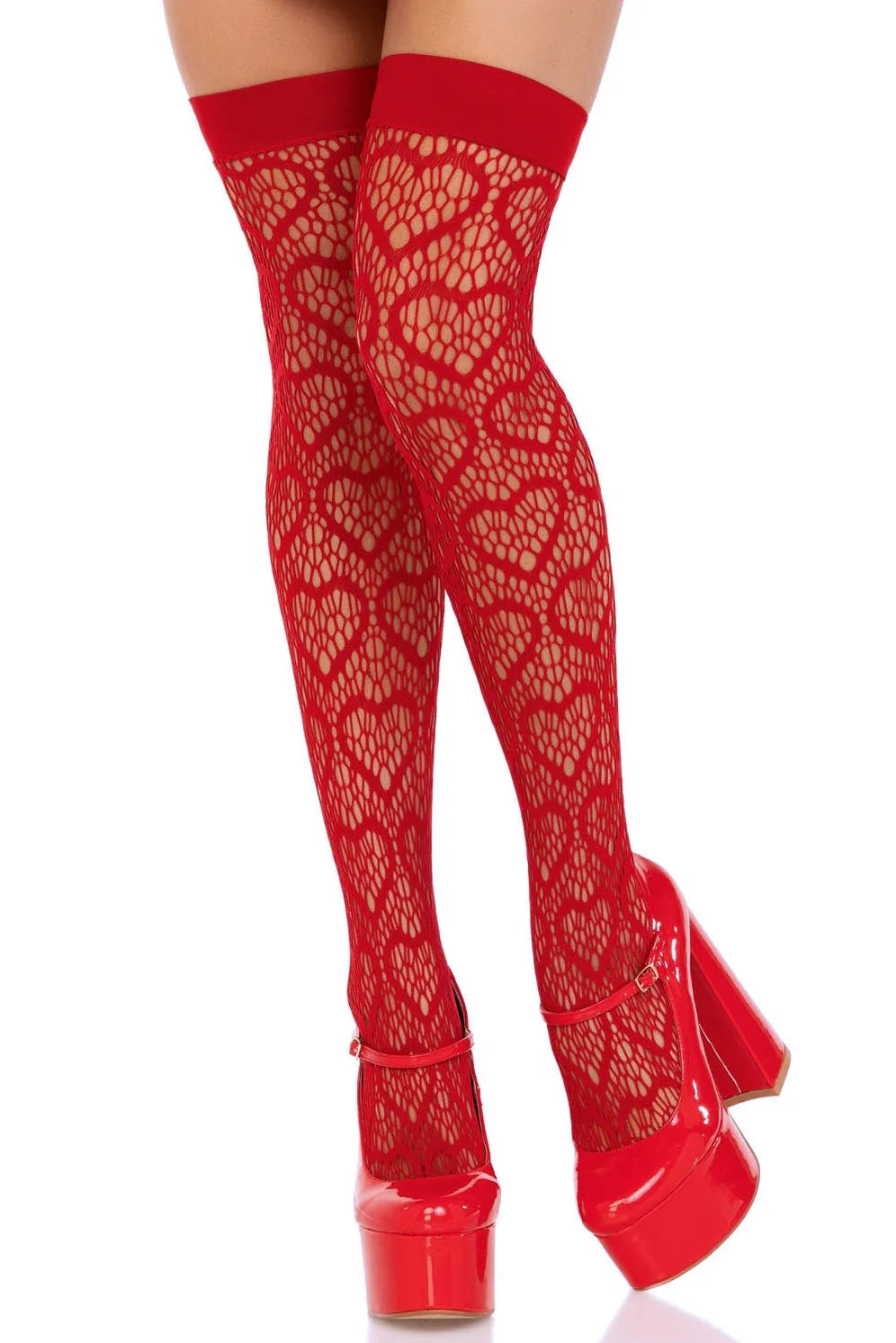 Heart Net Thigh Highs