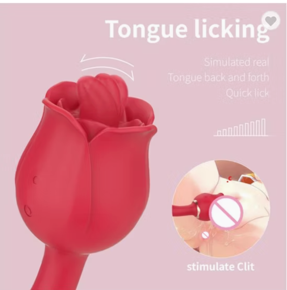 10 Patterns Silicone Tongue Vibrator with Clitoral Suction &G-Spot Stimulating Sex Toy for Women